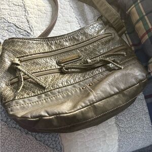 Stone Mountain Accessories olive green Shoulder Bag with Woven Detail